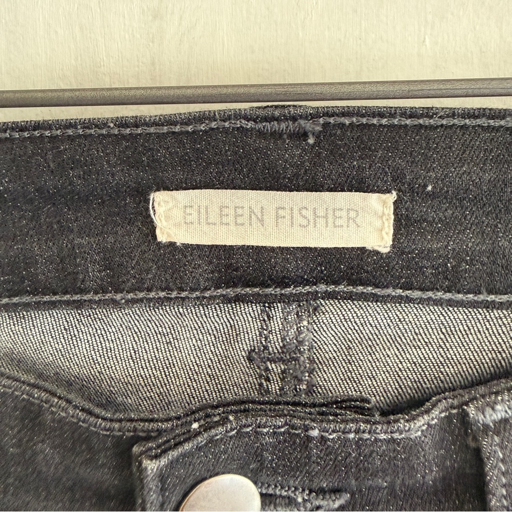 Eileen Fisher Light Black Stretch Straight Jeans Mid-Rise Size 28 - Picture 9 of 16